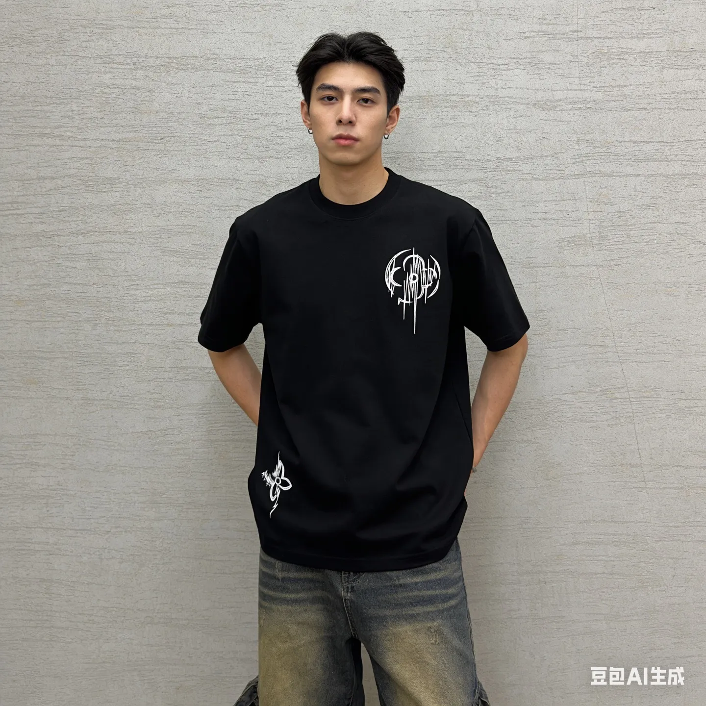 Louis Vuitton/Louis Vuitton Thorns Four-leaf Clover Embroidered Short Sleeve